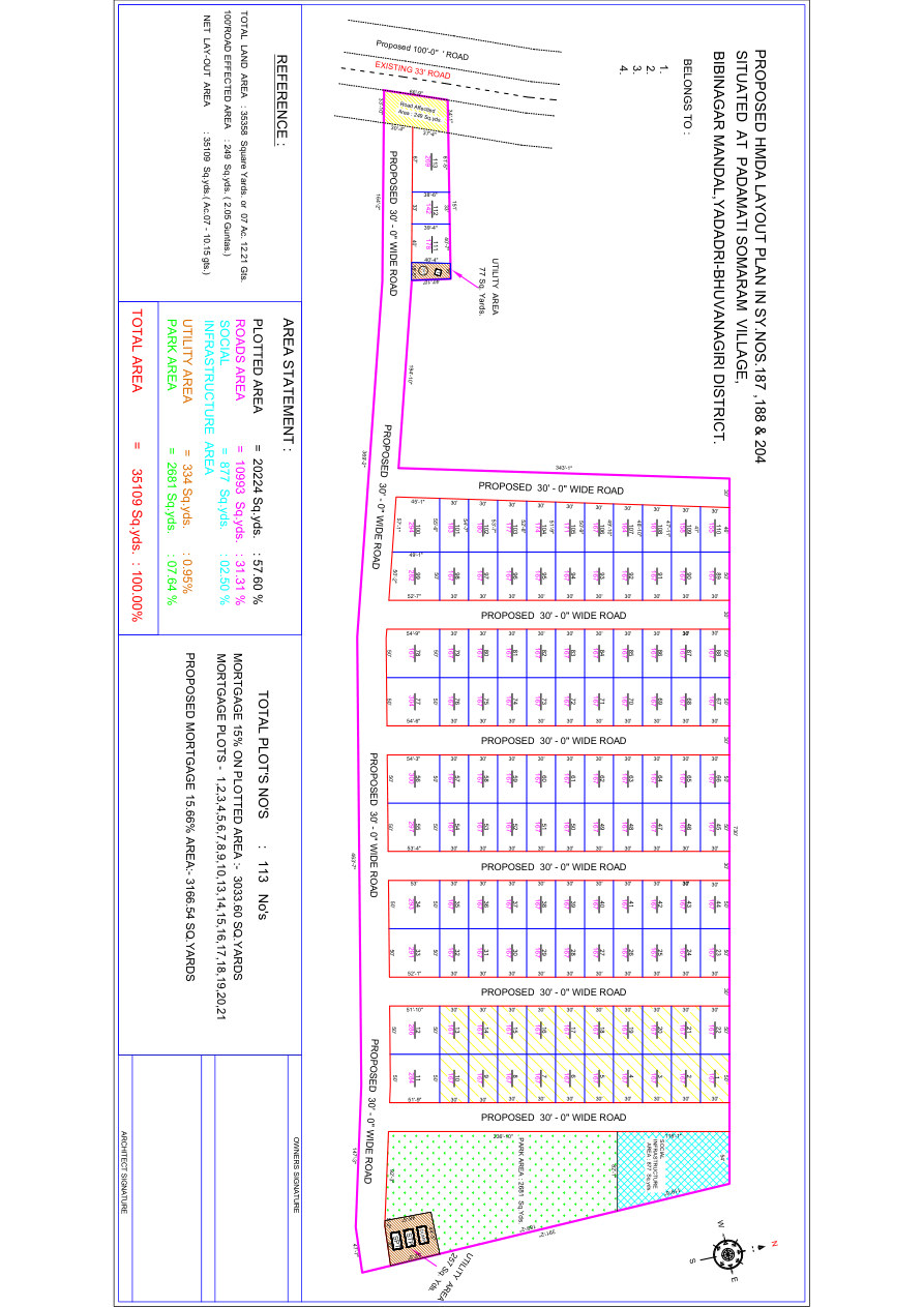 Padamati Somaram HMDA layout plan – Bibinagar